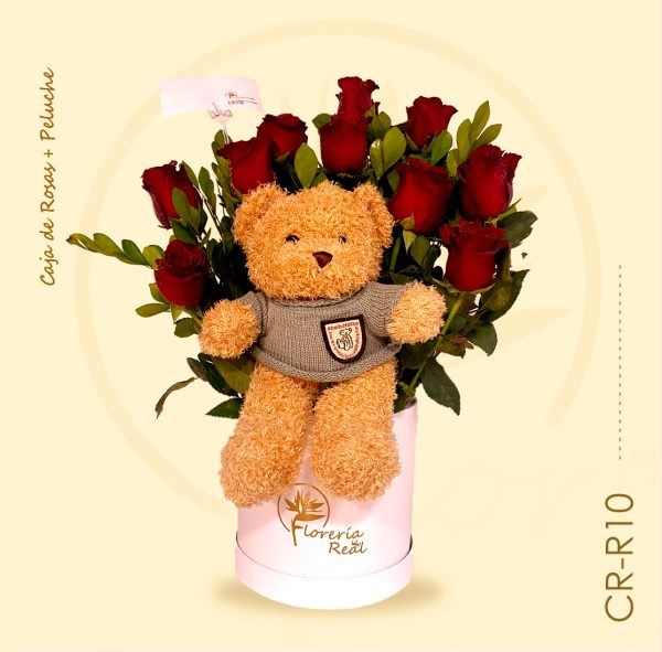 Caja de Rosas + Peluche