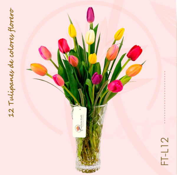 florero de 15 Tulipanes