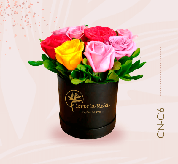 Box de rosas de colores