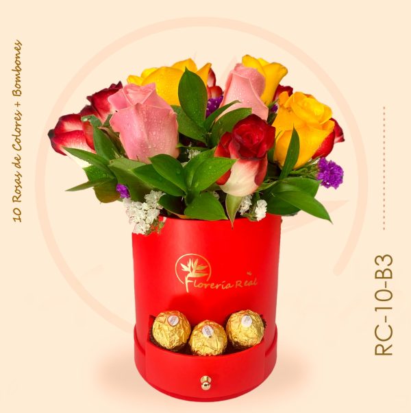 Box de rosas de colores