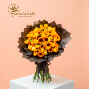 RAMO DE GIRASOLES Y ROSAS